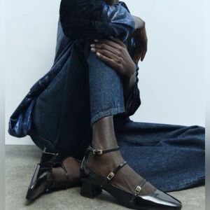 Zara Black Patent Heels